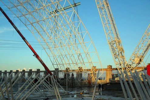 丽水枝江五柳树市场北大门网架工程